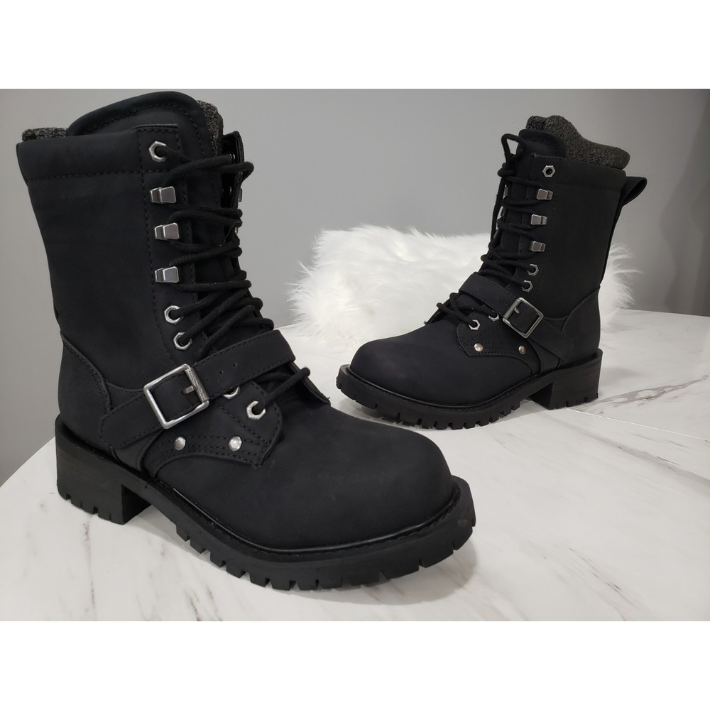 NEW SZ 8 Darker Wavs combat moto moto biker gothic boots punk OUTRO CADET BUCKLE
